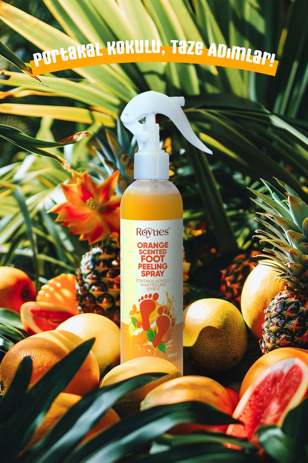 Topuk Çatlak ve Ayak Bakım Peeling Spreyi - Koku Giderici ve Nemlendirici Foot Care Spray 250ml