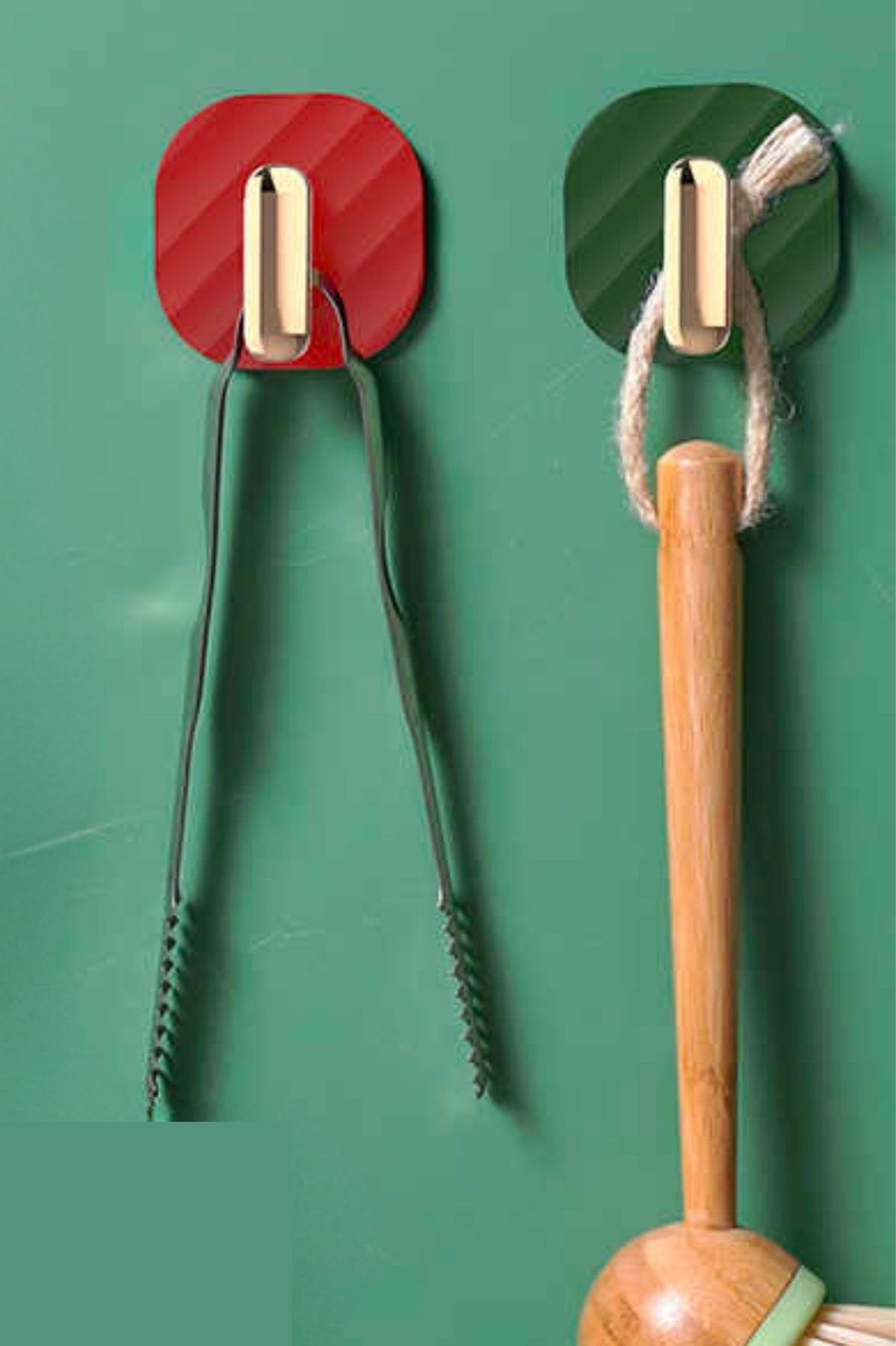 miorashop® 2li Yapışkanlı Retro Askılık Dolap Kapak Kulpu Yeşil