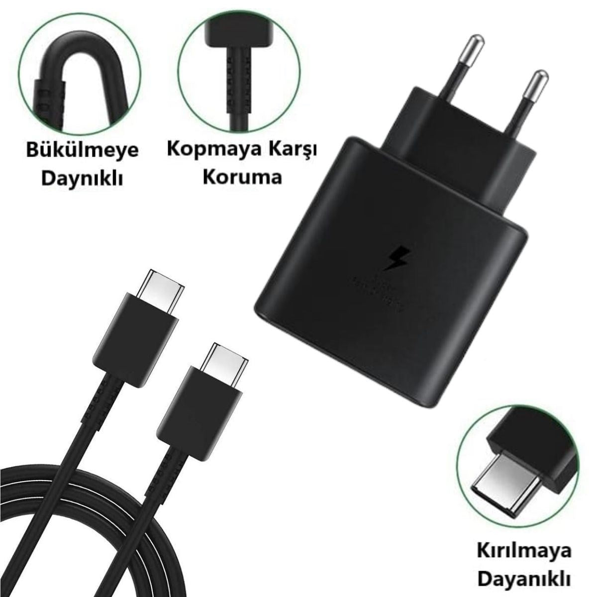 miorashop® 65W Hızlı Şarj Edebilen TYPE C uçlu Şarj Aleti