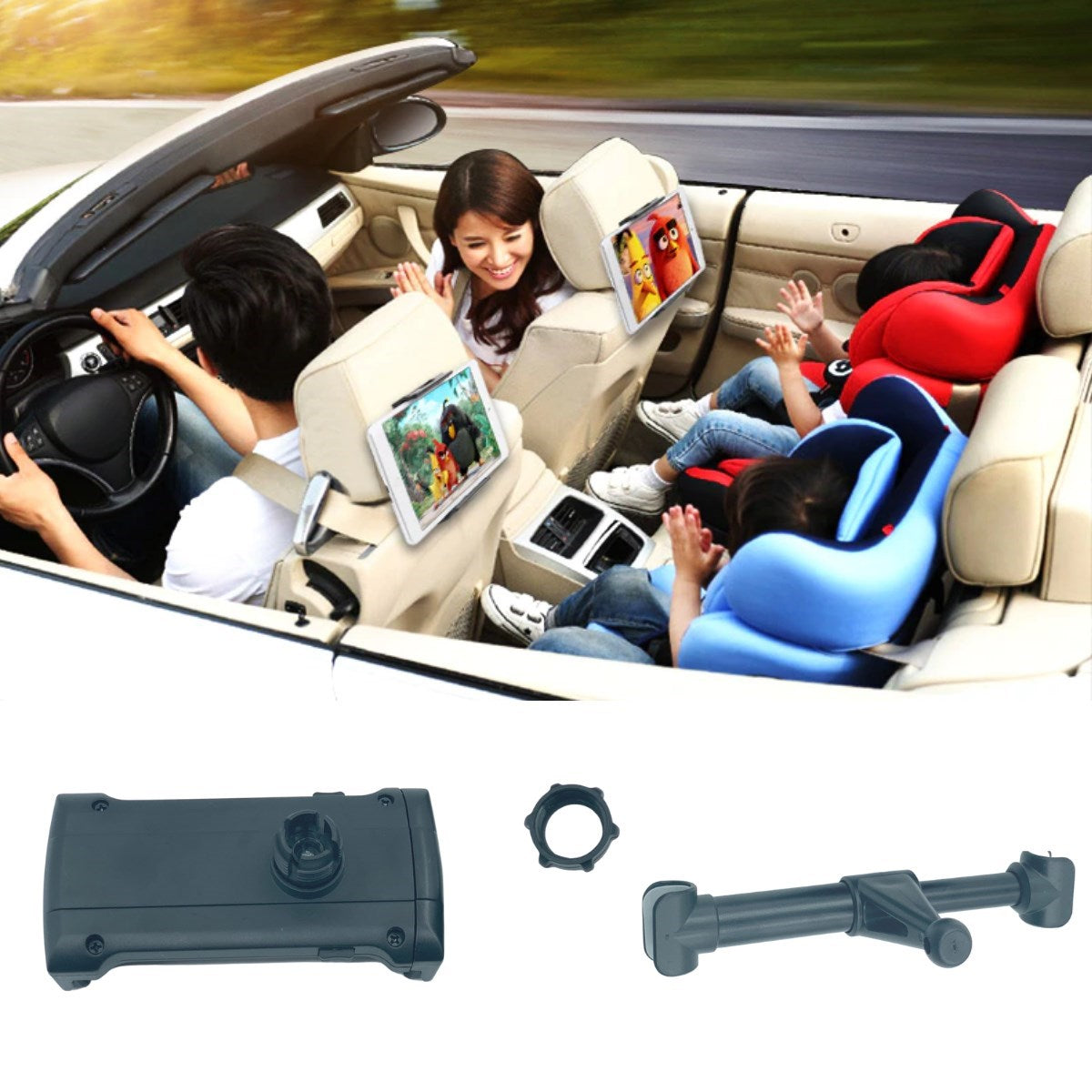 miorashop® Oto Koltuk Arkası Telefon Tablet Tutucu Ayarlanabilir 360 Derece Dönebilen Pratik Stand