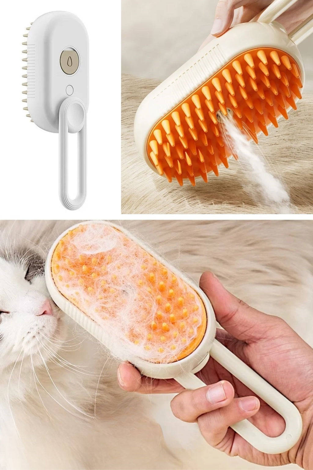 miorashop®  Saplı Su Püskürtmeli Kedi Köpek Fırçası Masaj Etkili Tüy Toplama Tarağı