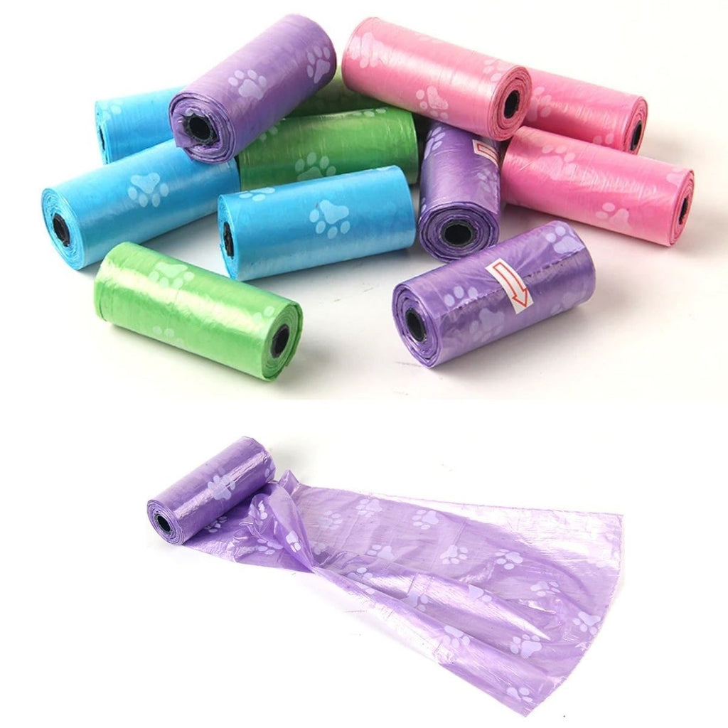 miorashop® 4lü Evcil Hayvanlar Için Pati Desenli Kedi Köpek Kaka Poşeti Torbası