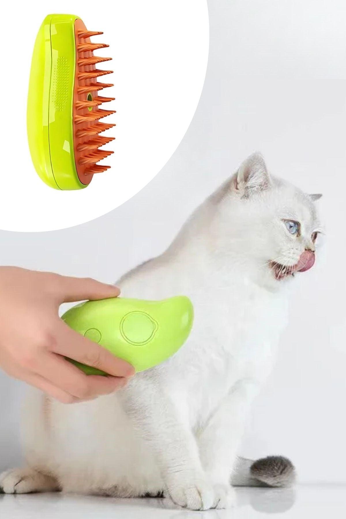 miorashop® Buharlı Yumuşak Silikon Uçlu Kedi & Köpek Tüy Tarama Tarağı Yıkama Fırçası