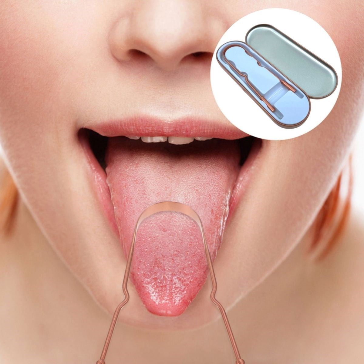 miorashop® Bakır Oil Pulling Yağ Çekme Dil Plak Temizleme Aleti Dil Fırçası Sıyırıcı Dil Kaşığı