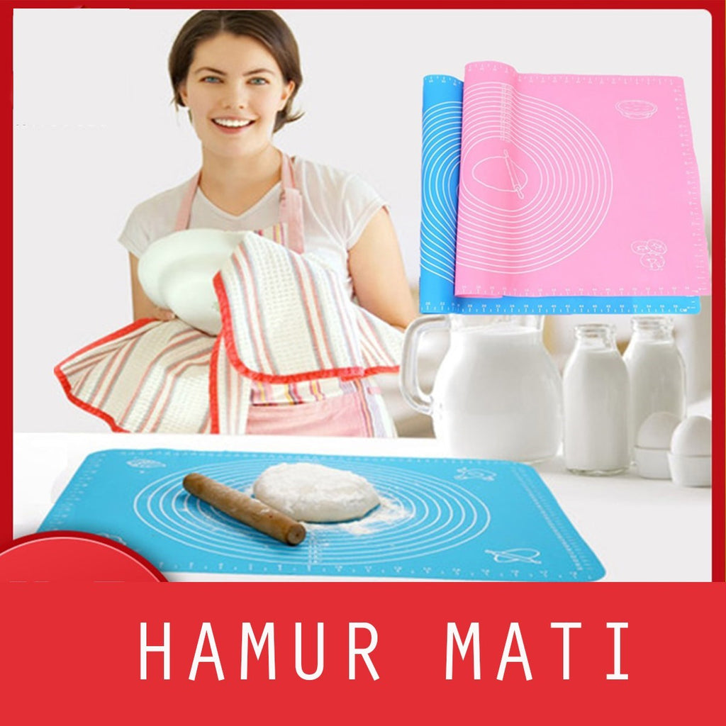 miorashop® 40*50 cm Silikon Ölçekli Kullanımı Kolay Hamur Açma Matı Ekmek Mantı Makarna Hamuru Yoğurma