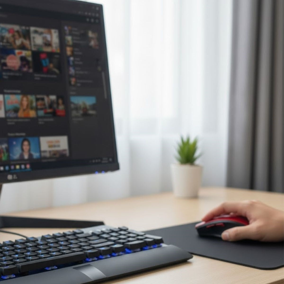 miorashop® Kırmızı Renkli Baş Parmak Destekli Ergonomik Sessiz Kablosuz Mouse – USB Alıcılı, Ofis ve Oyun İçin Konforlu Bilgisayar Faresi MS6300