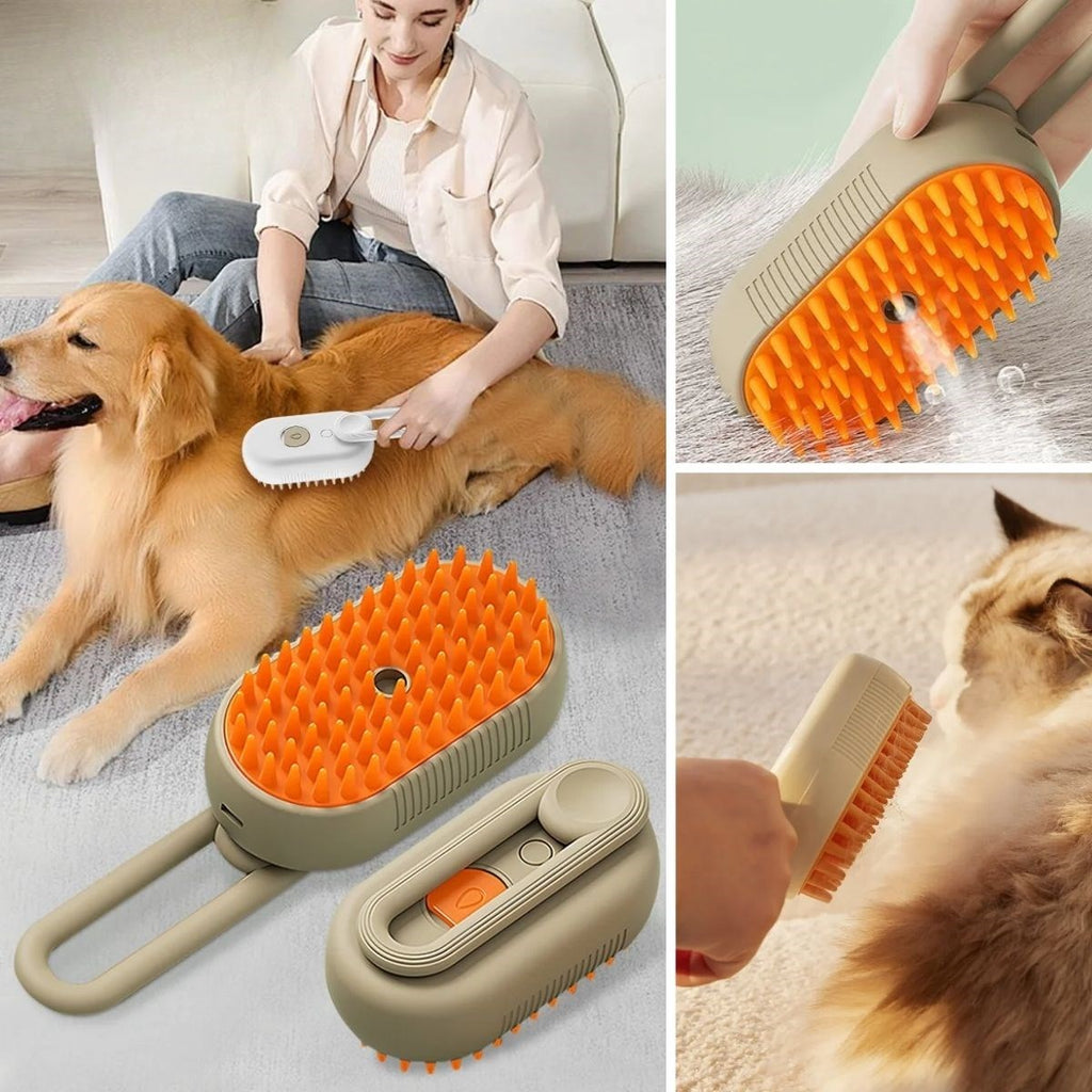 miorashop®  Saplı Su Püskürtmeli Kedi Köpek Fırçası Masaj Etkili Tüy Toplama Tarağı