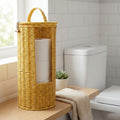 miorashop® Askılı Plastik Rattan Tuvalet Kâğıdı Standı – Hasır Görünümlü, Kapaklı, Yedekli WC Kâğıtlık, Banyo ve Tuvalet İçin Dekoratif Organizer