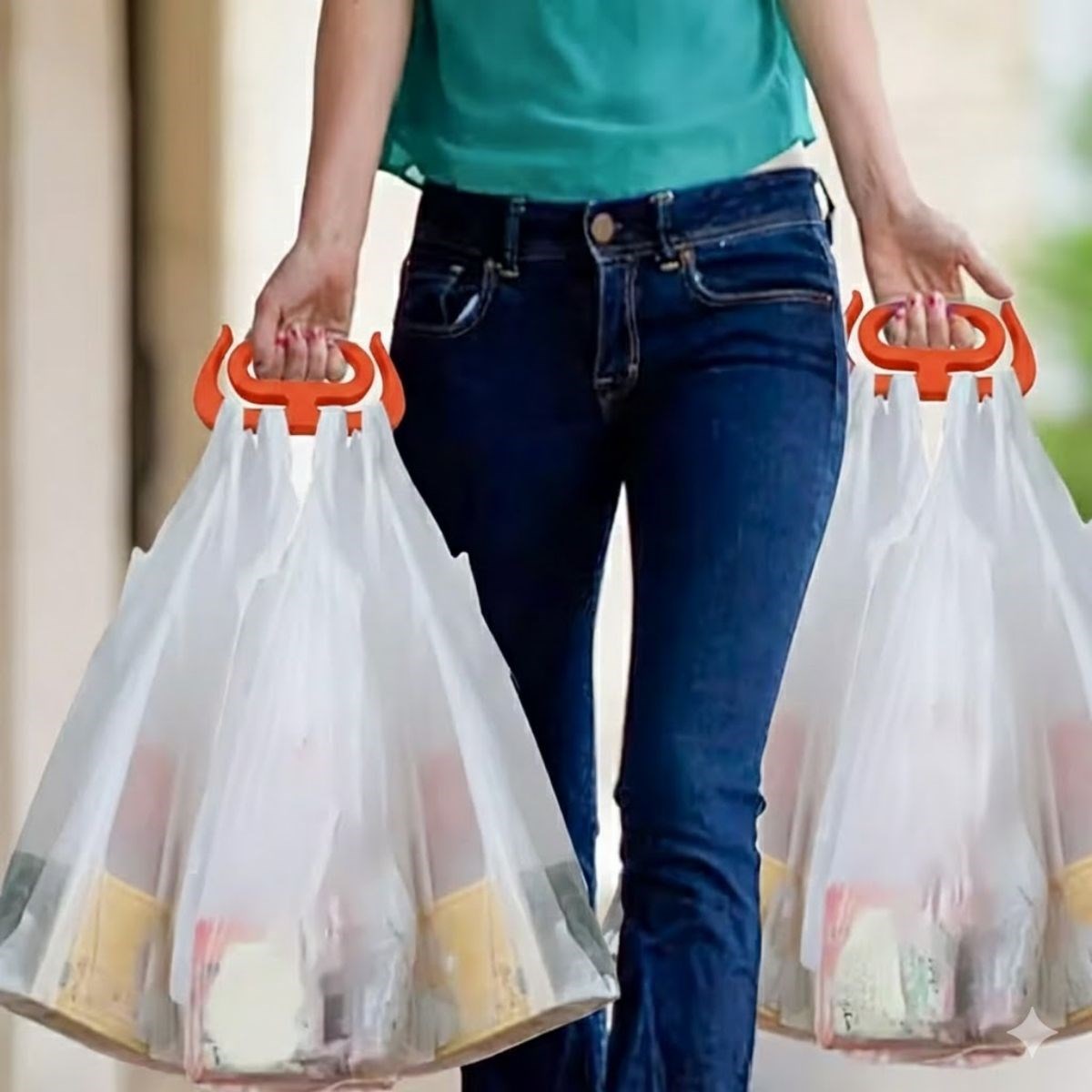 "miorashop® Ergonomik Poşet Taşıma Aparatı – Ağır Yük Taşıyıcı Tutacak, Elden Kesme Yapmayan Kolay Taşıma Kancası, Market ve Alışveriş Çantası Taşıyıc