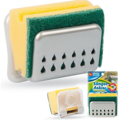 miorashop® Pratik Mutfak Lavabo Vantuzlu Bulaşık Süngeri Askısı Aparatı