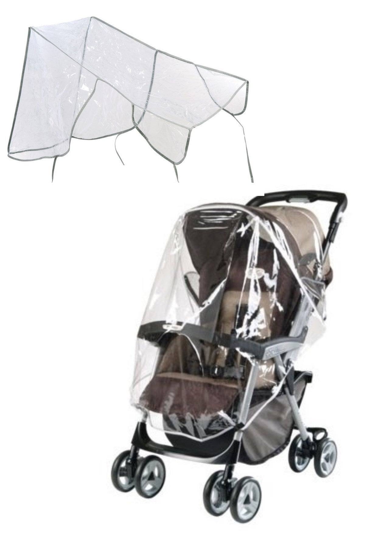 miorashop® Bebek Arabası Puset Şeffaf Yağmurluk Rüzgar Engelleyici Muşamba
