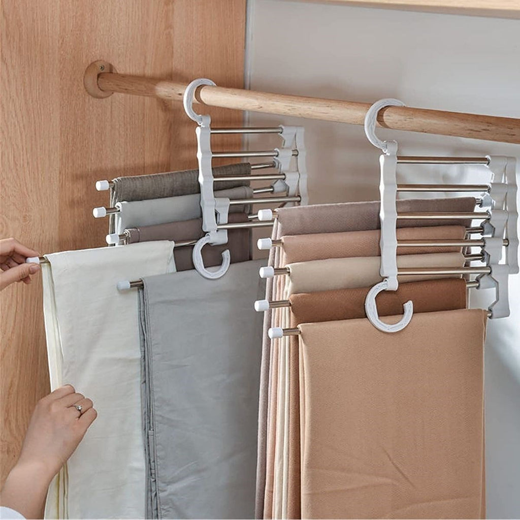 miorashop®  Hareketli Dolap İçi Pantolon Kravat Şal Askı Sistemi Düzenleyici Katmanlı Askılık Organizer