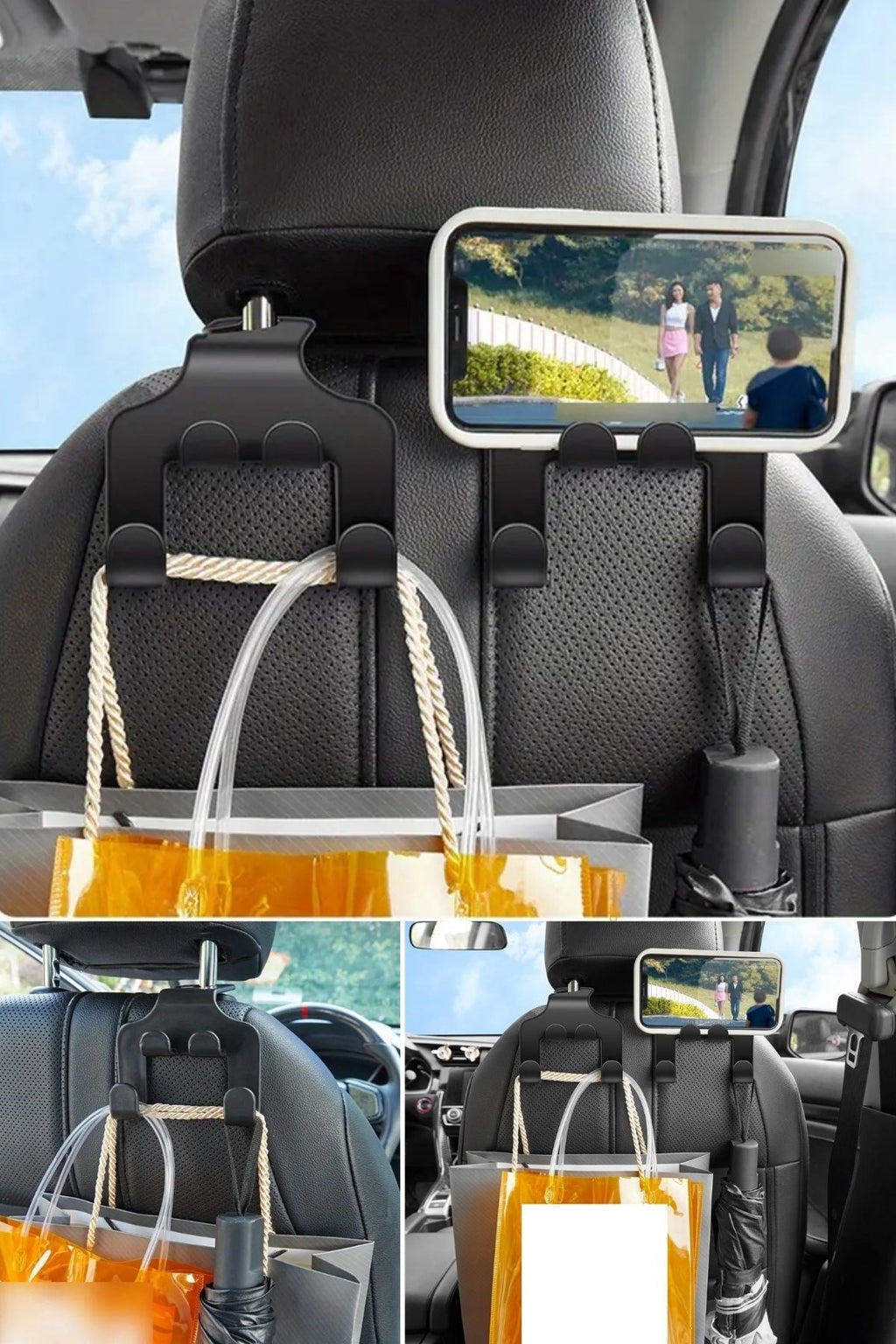 miorashop® Oto Koltuk Arkası Düzenleyici Organizer Askılıklı Telefon,Tablet Tutucu