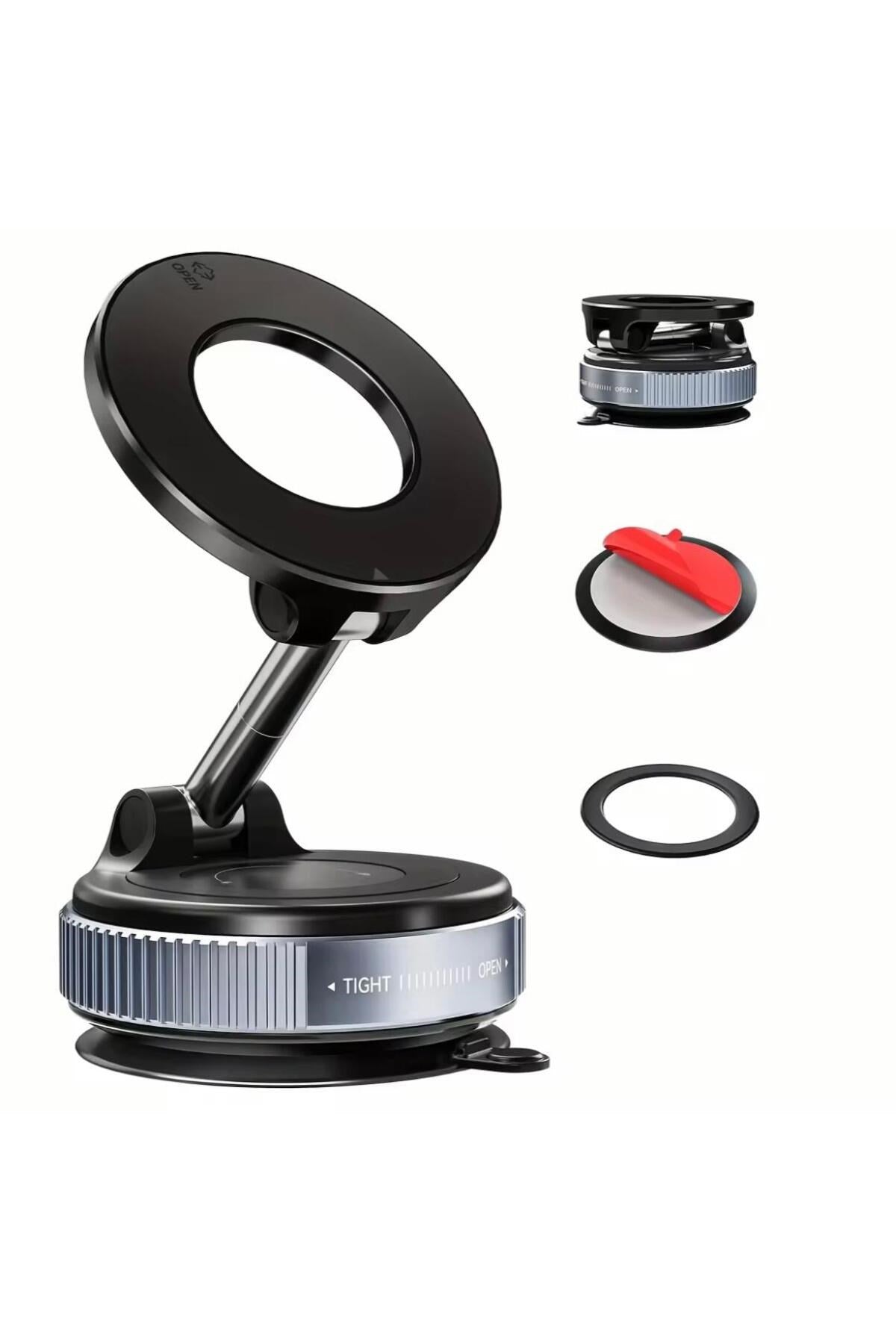 Manyetik vakumlu Araç İçi Telefon Tutucu - 360 Derece Dönebilen Ayaklı