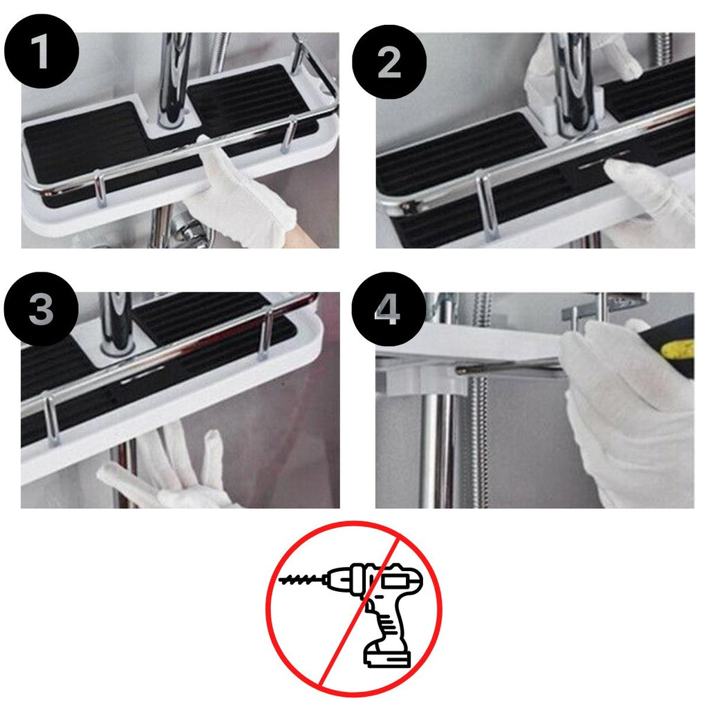 miorashop® Banyo Direğine Asılabilir Köşelik Şampuanlık Sabunluk Çift Askılı Düzenleyici Raf Paslanmaz