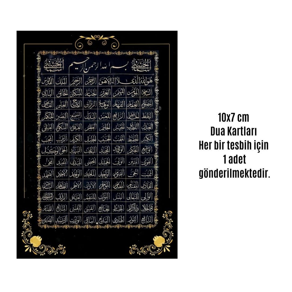 Namaz Tesbihi Vavlı 99'lu Cam İncili Esma'ul Hüsna Dua Kartı İle Mor Renk Hediyelik 10 Adet