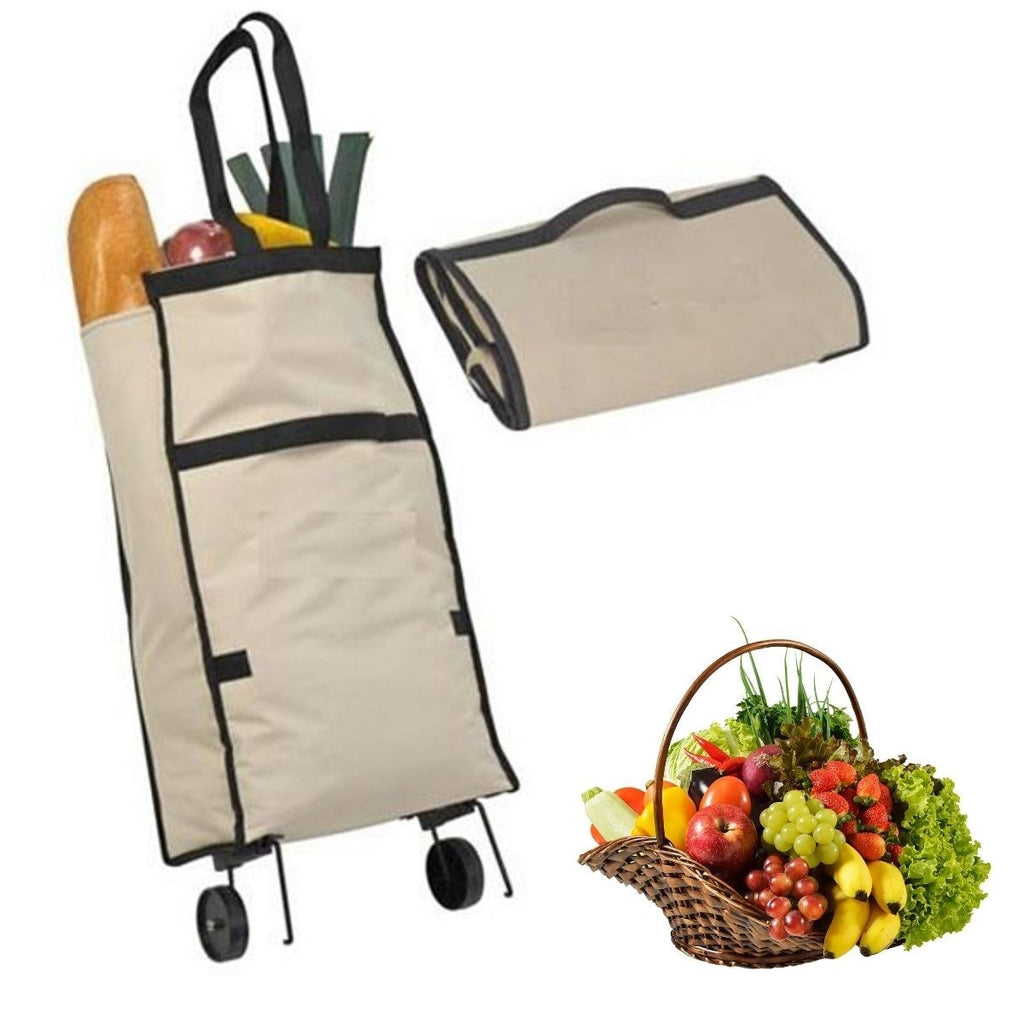 mioarashop® Katlanabilir Tekerlekli Market Çantası,Çok Amaçlı Pazar Arabası,Portatif Alışveriş Bez Torbası